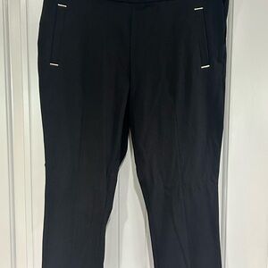H & M black slacks size 12, side zipper .metal accent pockets .